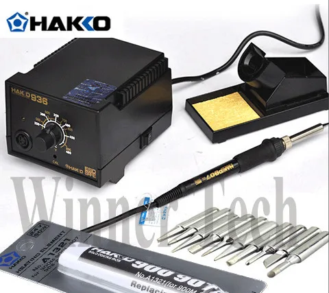 

110/220V US/EU Plug HAKKO 936 Soldering Station ,907 soldering handle + 10pcs Solder Tips +A1321 heat element