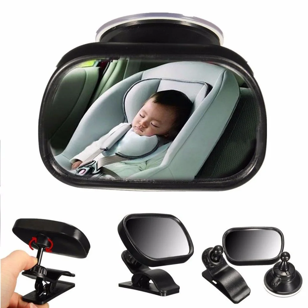 

1pc 8.6*5.6*1.1cm w/ Sucker Clip Kids Car Baby Back Rear View Mirror Seat Infant Child Toddler Acrylic Plastic