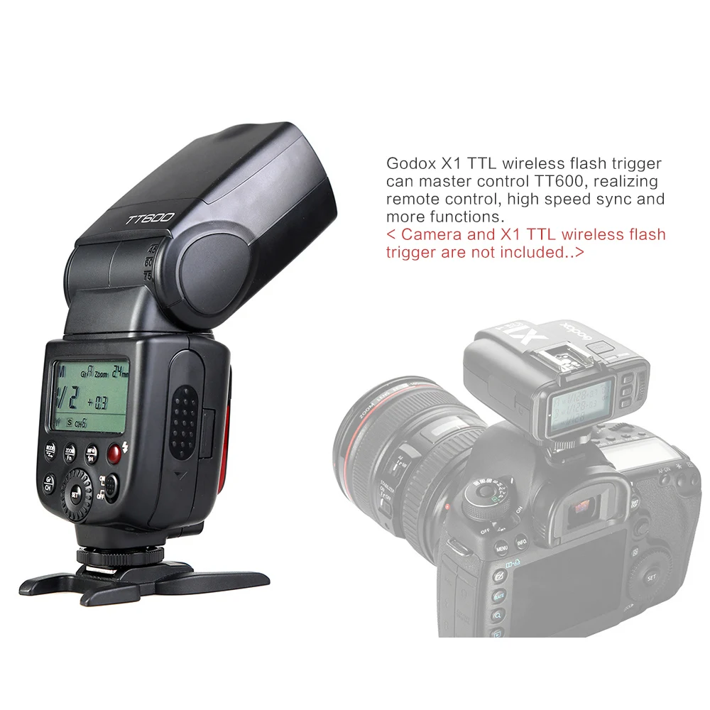 2X Godox TT600 TT600S 2,4G Беспроводная ttl 1/8000s Вспышка Speedlite+ X2T-C/N/S/F/O/P триггер для Canon Nikon sony fuji olympus