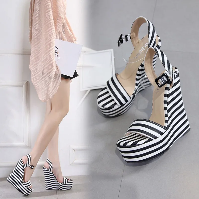 

High Heel Sandal For Women Female Sandals Clogs Wedge Fashion Womens Shoes 2019 Espadrilles Platform Slip-on Loafers Summer