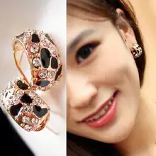Exquisite Beautiful Shiny Rhinestone Crystal Leopard Stud Earrings for Women Jewelry Free Shipping E148