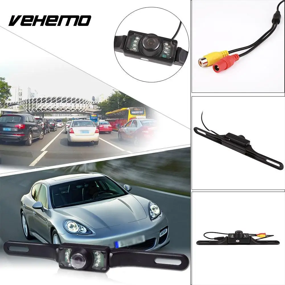 

Vehemo Europe License Plate Frame Car Rear View Camera Video Parking Camera Premium Night Vision Reverse Backup Cam