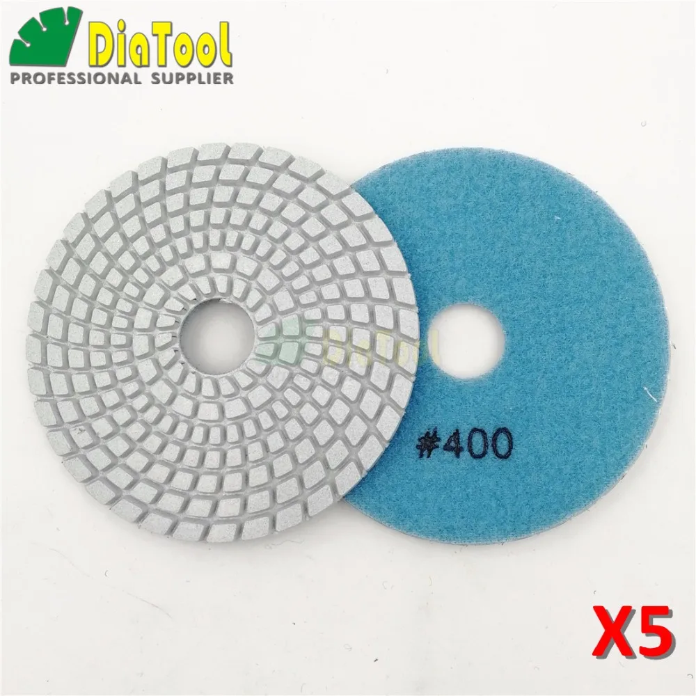 

10pcs white bond 400# Diamond flexible Wet polishing pad for stone, Spiral type Dia 100mm/4" Free-shipping