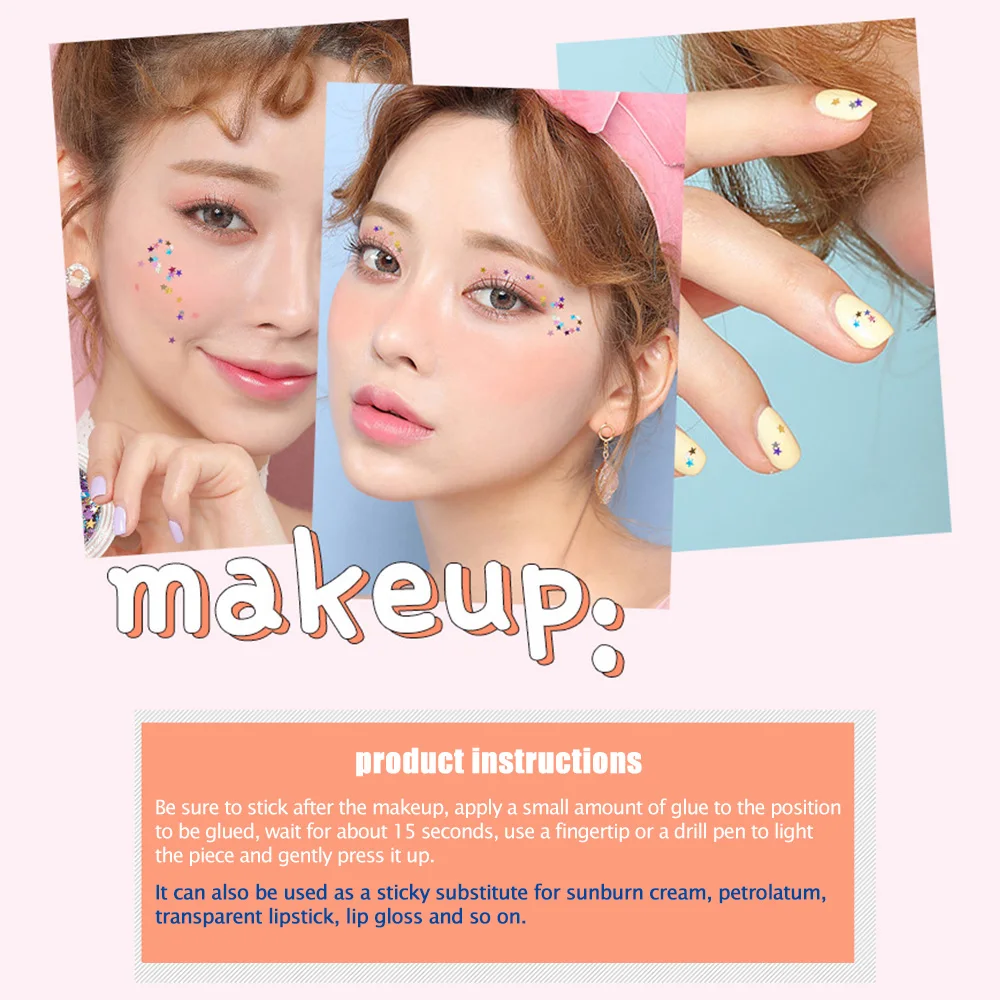 Dighealth блестящие тени для век в форме звезды праздничный макияж Сияющие ногтей