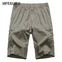 MFERLIER свободные летние шорты мужские повседневные хлопковые с эластичной талией мужские шорты Размер XL-6XL 4 цвета