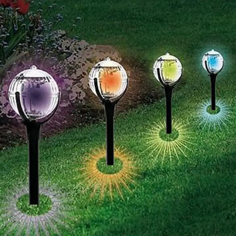 Home 2pcs Solar Powered Ground Light Garden Pathway Lights for Outdoor