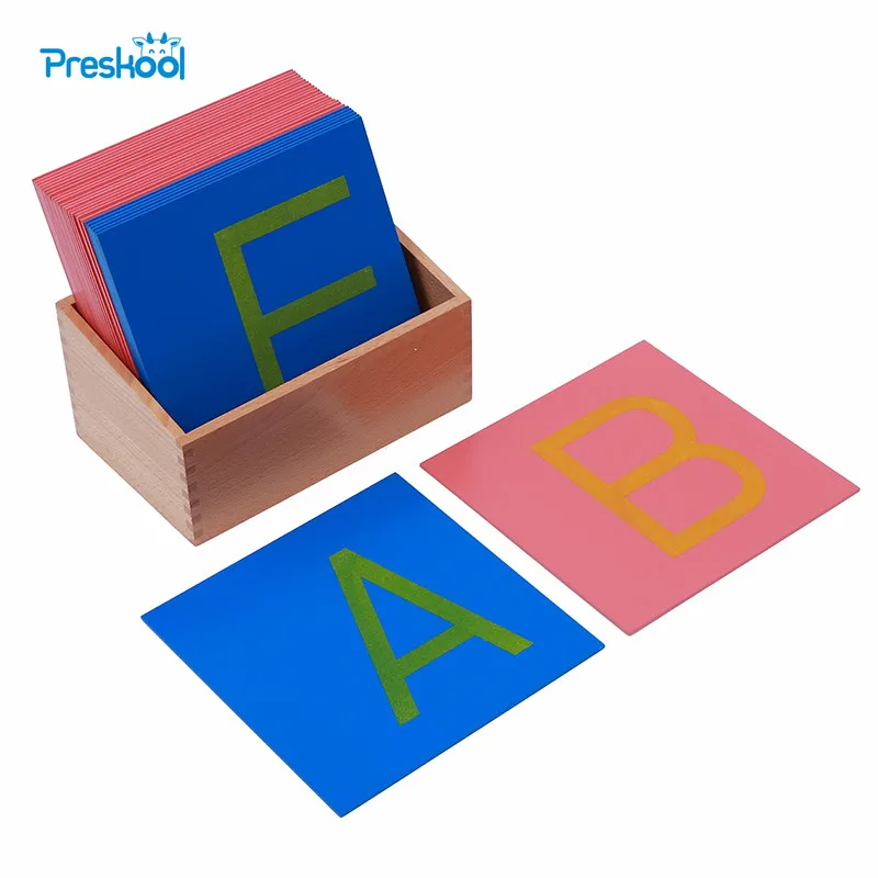  Baby Toy Montessori Sandpaper Letters Capital Case Print with Box Early Preschool Brinquedos Juguet