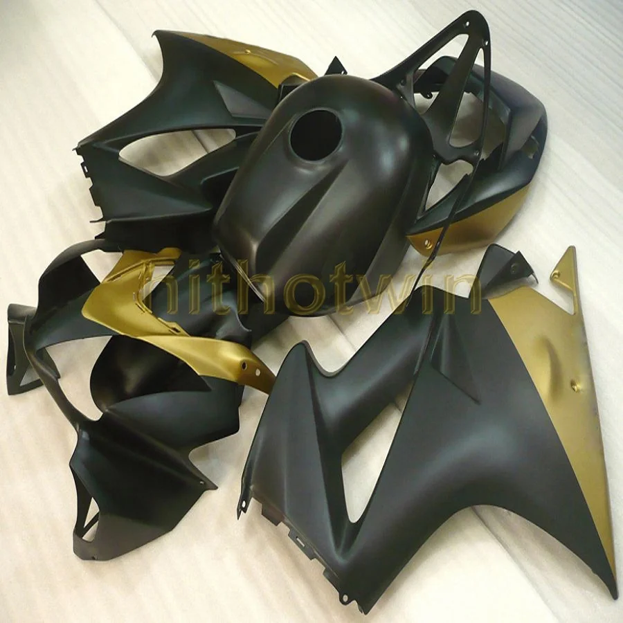 

5Gifts+Custom black gold motorcycle cowl for HONDA 2002 2003 2004 2005 2006 2007 2008 2012 VFR800 ABS Plastic Fairing