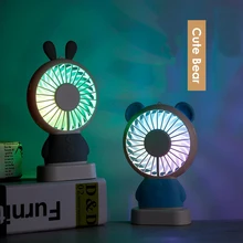 Милый медведь забавный кролик Красочный ночник мини-портативный вентилятор шнур usb лето мультфильм вентилятор