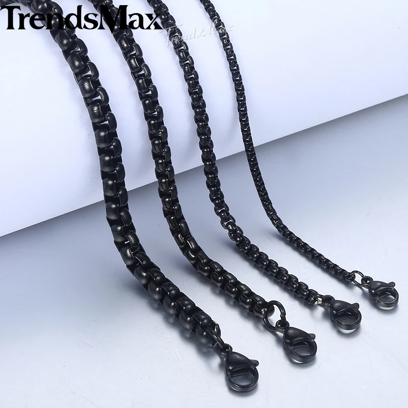 Мужские Женские черные браслеты из нержавеющей стали, браслеты на цепочке, Прямая поставка,, ювелирные изделия в стиле хип-хоп KBB12
