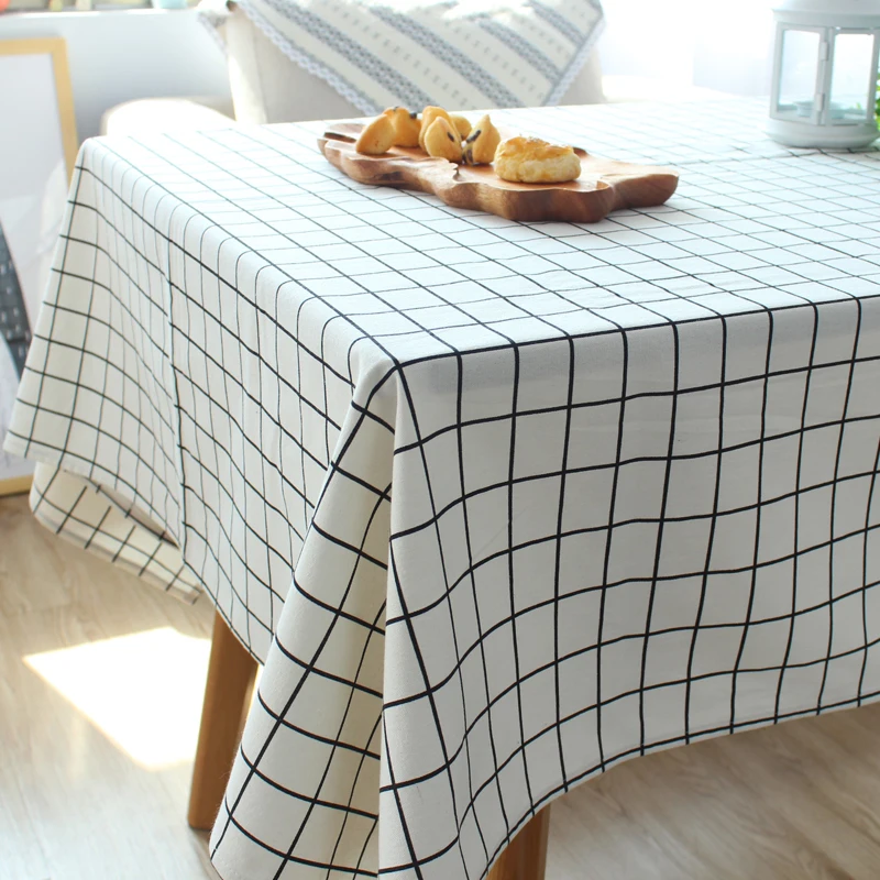 Plaid cloth simple modern rectangular picnic table cloth lace small