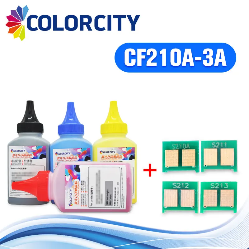40 г/бутылка порошка тонера+ чип CF210A CF211A CF212A CF213A для hp LaserJet pro 200 M251 M276 M251nw M276n M276nw 131A принтер