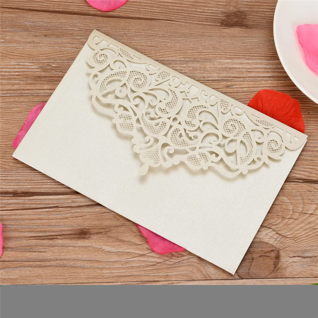 Пригласительная открытка новинка 2019 складная европейская ажурная кружевная