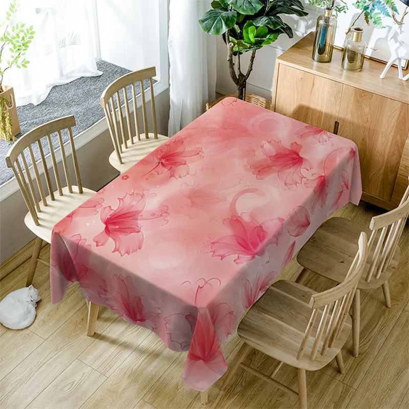 

Tablecloths Rustic Style Flowers And Leaves Pattern Waterproof Rectangle Tablecloths Home Banquet Table Covers ZB-33