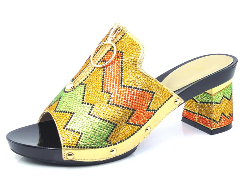 Wholesale price Italian lady font b shoes b font with rhinestones African ladies sandals for font