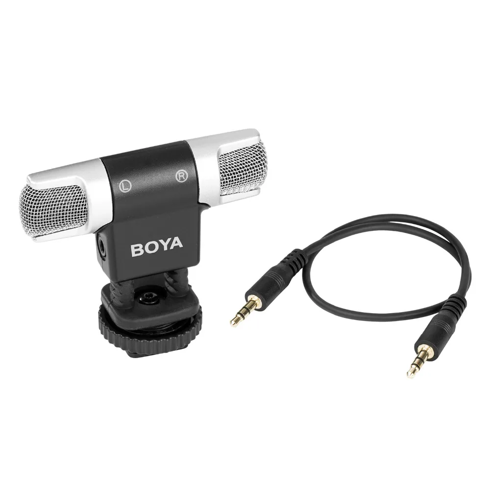 BOYA BY-MM3 двойной головкой стерео запись конденсаторный микрофон для iPhone 8 Android смартфон DSLR камера DV прямая трансляция видео
