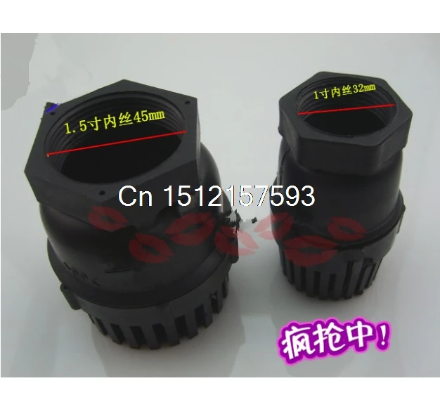 

Replacing Black 1" 1.5" 1-1/2" BSP Female Thread PP Plastic Ball Foot Check Valve for Jet Pump Black