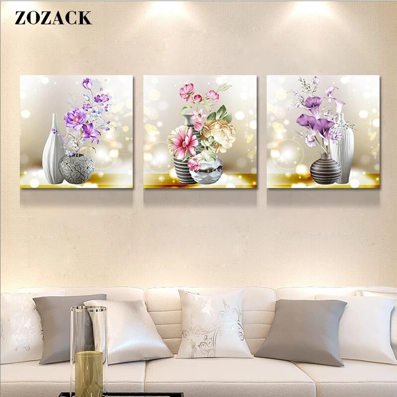 Needlework Chinese DIY printed Cross stitch Sets Embroidery kit Fashion art vase flowers Cross-Stitch kits Home wall decor cross stitch kit