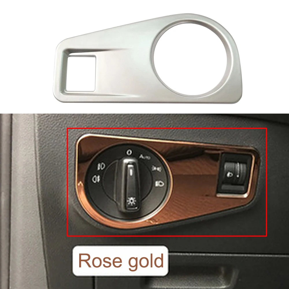 

Auto LED Headlight Switch Frame For Volkswagen New Tiguan L 2017 Metal Car Light Switch Cover Interior Sticker
