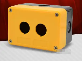 

yellow Control box push button box emergency button box two hole button waterproof HB2-K02