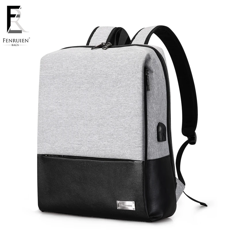 

FENRUIEN USB Charging Men 15 inch Laptop Backpacks For Teenager Fashion Male Mochila Leisure School Backpack Waterproof Casual
