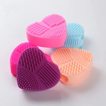 

Silicone Colorful Heart Shape Clean Make up Brushes Wash Brush Scrubber Board Cosmetic Cleaning Tools for makeup brushes