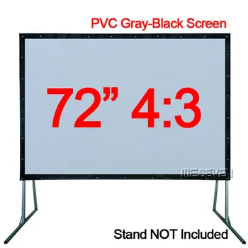 

72 Inches 4:3 HD Portable PVC Soft Gray-black Front Projection Screen for Home Theater and Outdoor Movie
