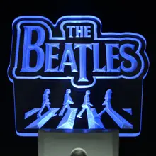 ws0063 The Beatles Band Music Logo Bar Day/ Night Sensor Led Night Light Sign