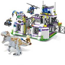 8000 Jurassic World Park Dinosaurs Base Tyrannosaurus Escape Building Blocks Bricks font b Toys b font