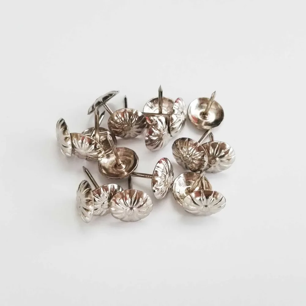 Flower Upholstery Nail Jewelry Chest Wine Box Case Furniture Sofa Door Decor Tack Stud Pushpin Hobnail Large Head Doornail 50pcs