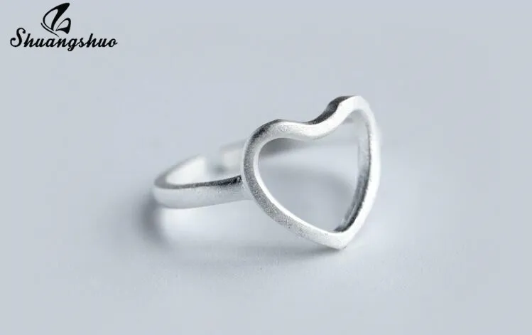 Shuangshuo небольшой талисман, женские кольца, серебряные геометрические кольца для девочек, регулируемое обручальное кольцо, стрелка, волна, сердцебиение, кот, anillos
