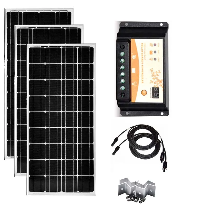 200W Panneau solaire Solar Panel Kit 20A controller for Bateau Caravan Maison RV