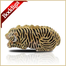 Tiger Kristall Clutch Bag Abendtaschen Clutch Abendtasche Hohe Qualität frauen Handtaschen mini handtasche splitter/goldene umklammert #006