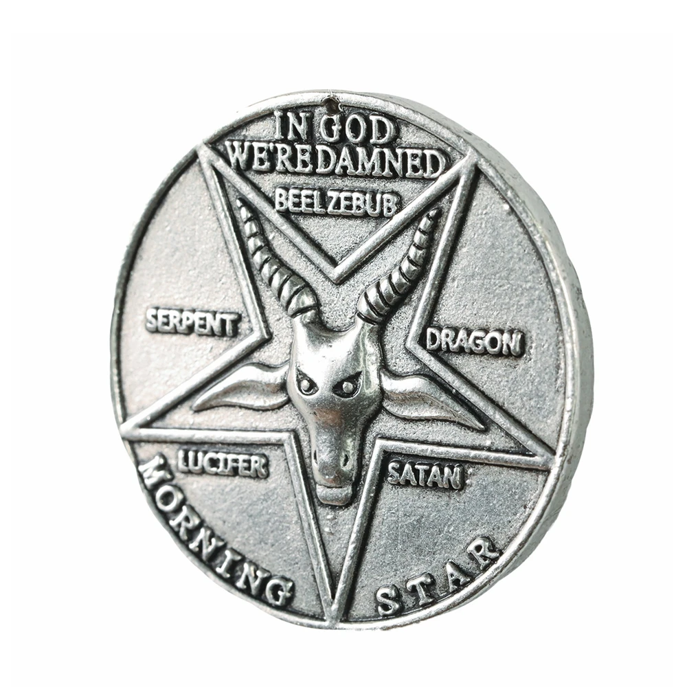 X-COSTUME Lucifer Pentecostal Coin - Silver and Gold Festival Cosplay Accessories: Perfect Gift Costume Prop for Fans image 5