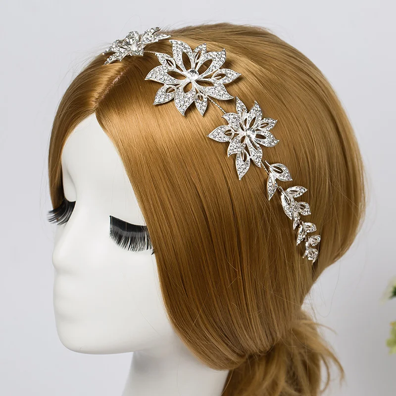 

2017 Top Fashion Limited Headbands Trendy Crystal Zinc Alloy Bridal Crystals Tiara Hair Vine Headband Crown Headpiece