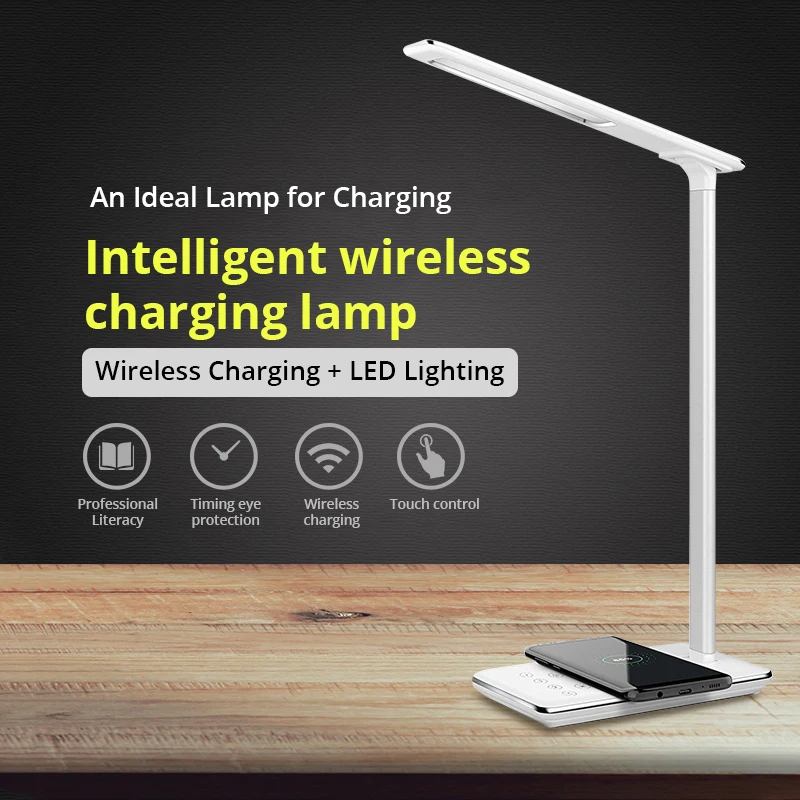 

BONOLA LED Phone Wireless Charger Desk Lamp For iPhoneX/Xs/XsMax/8plus Samsung S10/S9/S8 Eye Protection LED Desk Lamp Table Lamp