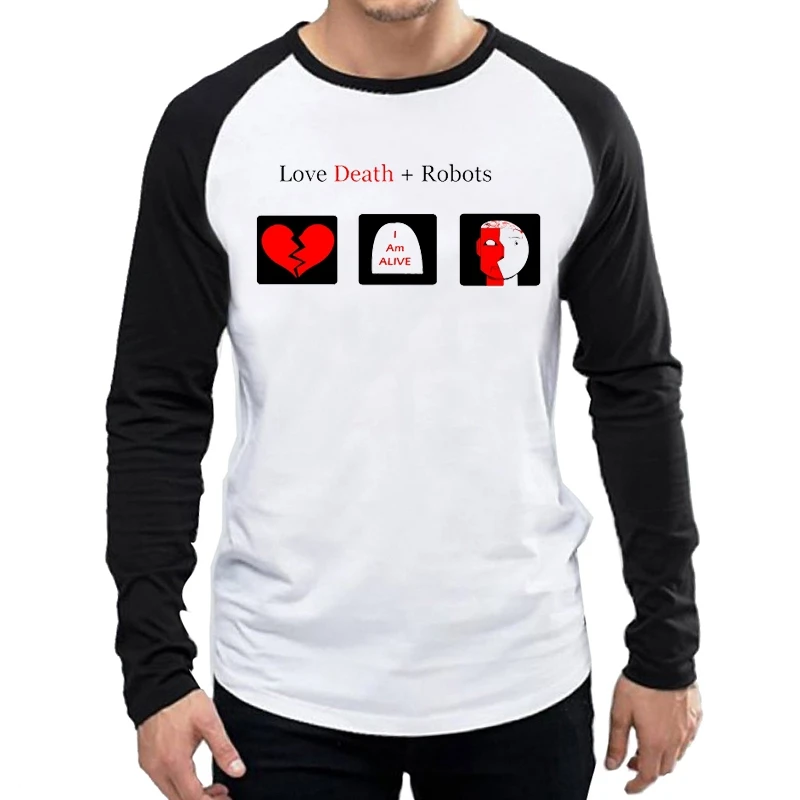Футболка с длинным рукавом Love, Death Robots, модная мужская футболка с логотипом Love Death Robots, майки футболки с длинным рукавом
