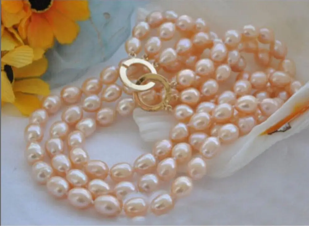 

BEAUTIFUL NATURAL SOUTH SEA PINK BAROQUE PEARL NECKLACE 17 18 19INCH (9.13)