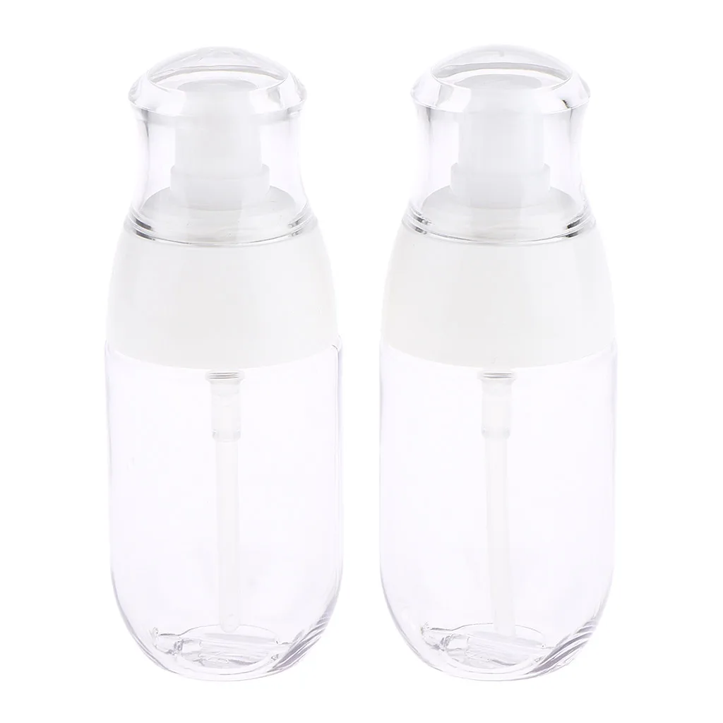 4pcs Portable Transparent Empty Lotion Pump Bottles Cosmetic Serum Containers 50/180ml