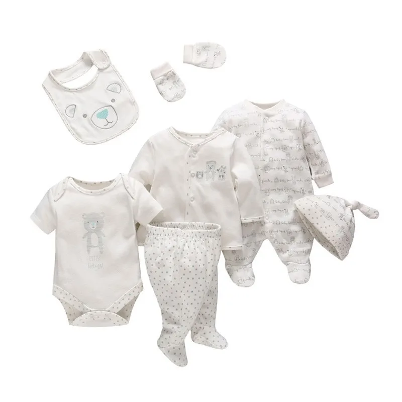 2018 Vlinder 7Pcs/set Newborn Sets Baby Girl Boy Clothes England Style