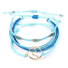 Вязаные вручную маленькие Бусы Браслеты летний пляжный стиль браслет из восковой верёвки богемный браслет для женщин подарок ювелирные изделия дропшиппинг