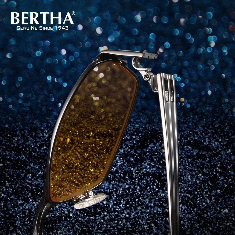 Мужские поляризованные солнцезащитные очки Bertha из чистого титана ночного