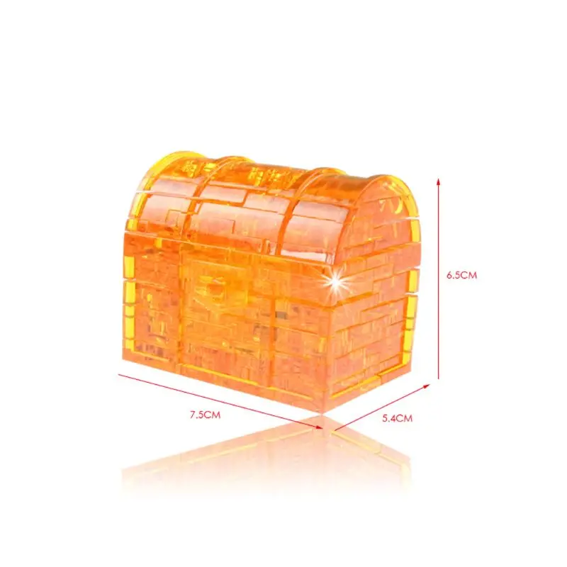 3D кристалл сокровище груди головоломки Flash Light DIY сборки модель здания детские развивающие игрушки