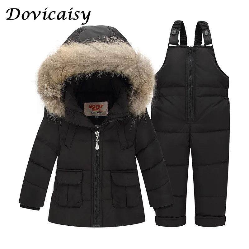 Children Jackets Boys Girls Winter down coat Baby Winter Coat Kids warm outerwear Hooded Coat snowsuit Overcoat +pants