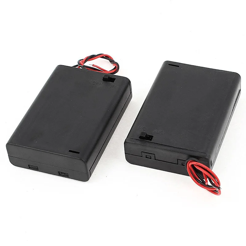 

2 Pcs Wired ON/OFF Switch 3 x AA 4.5V Battery Holder Case w Cover #8