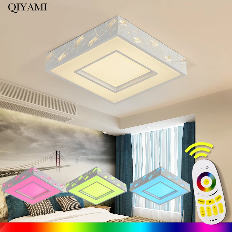 

Square Modern Ceiling Light for bedroom Smart LED Lamps RGB cool white warm white remote control Ceiling lamps for living room