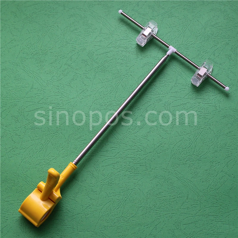 

Extendable Display Clip On Sign Holder, telescropic rod pop clips clothes rack wire basket shelf price tag poster hanger clamp
