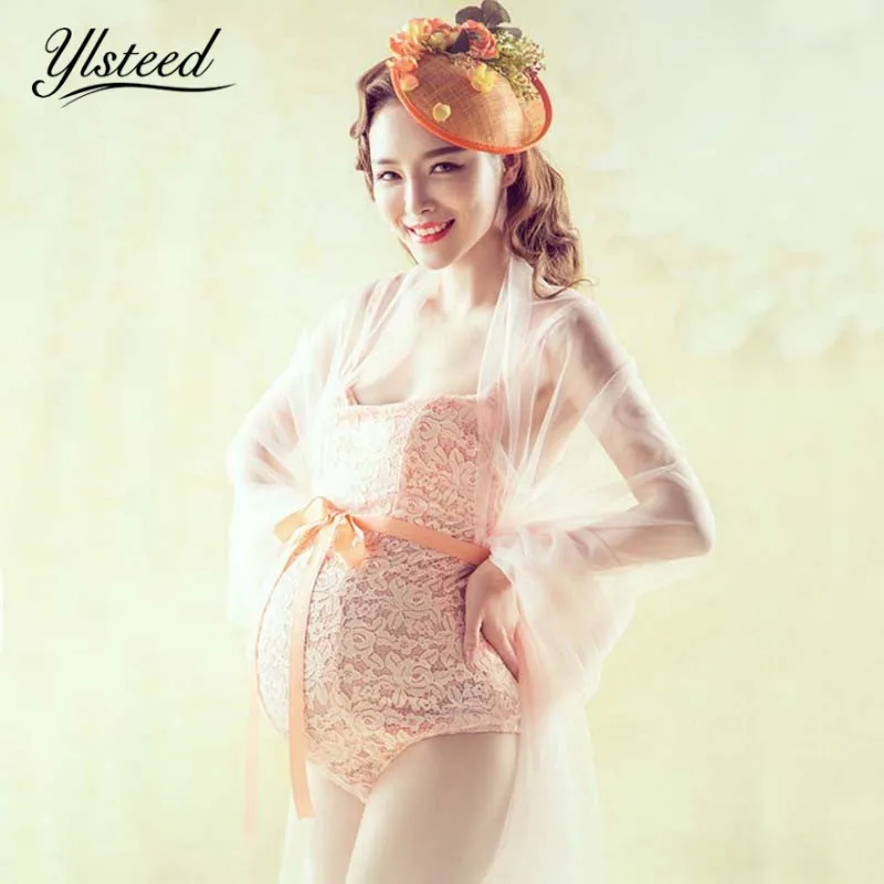

Lace Maternity Dresses for Photo Shooting Maternity Photography Props Sexy Slim Body Suit Headwear Pregnancy Dress Photography