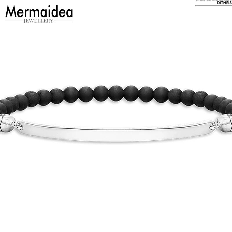 

Beaded Bracelets Skulls with Obsidian Beads 2019 New 925 Sterling Silver Fashion Jewelry Punk Trendy Gift for Women Girls