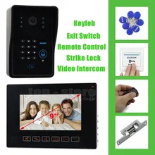 DIYSECUR Contraseña Teclado de Control Remoto de la Cámara 9 “Video de La Puerta Teléfono Video Intercom Timbre Monitor Táctil Huelga Lock CCTV